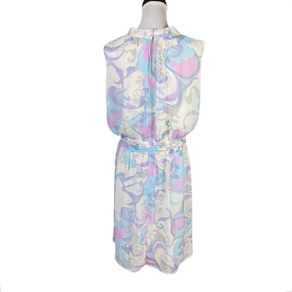 ModCloth Windy City Pastel Purple Blue Floral Swirl Sleeveless Summer Dress - Picture 5 of 13